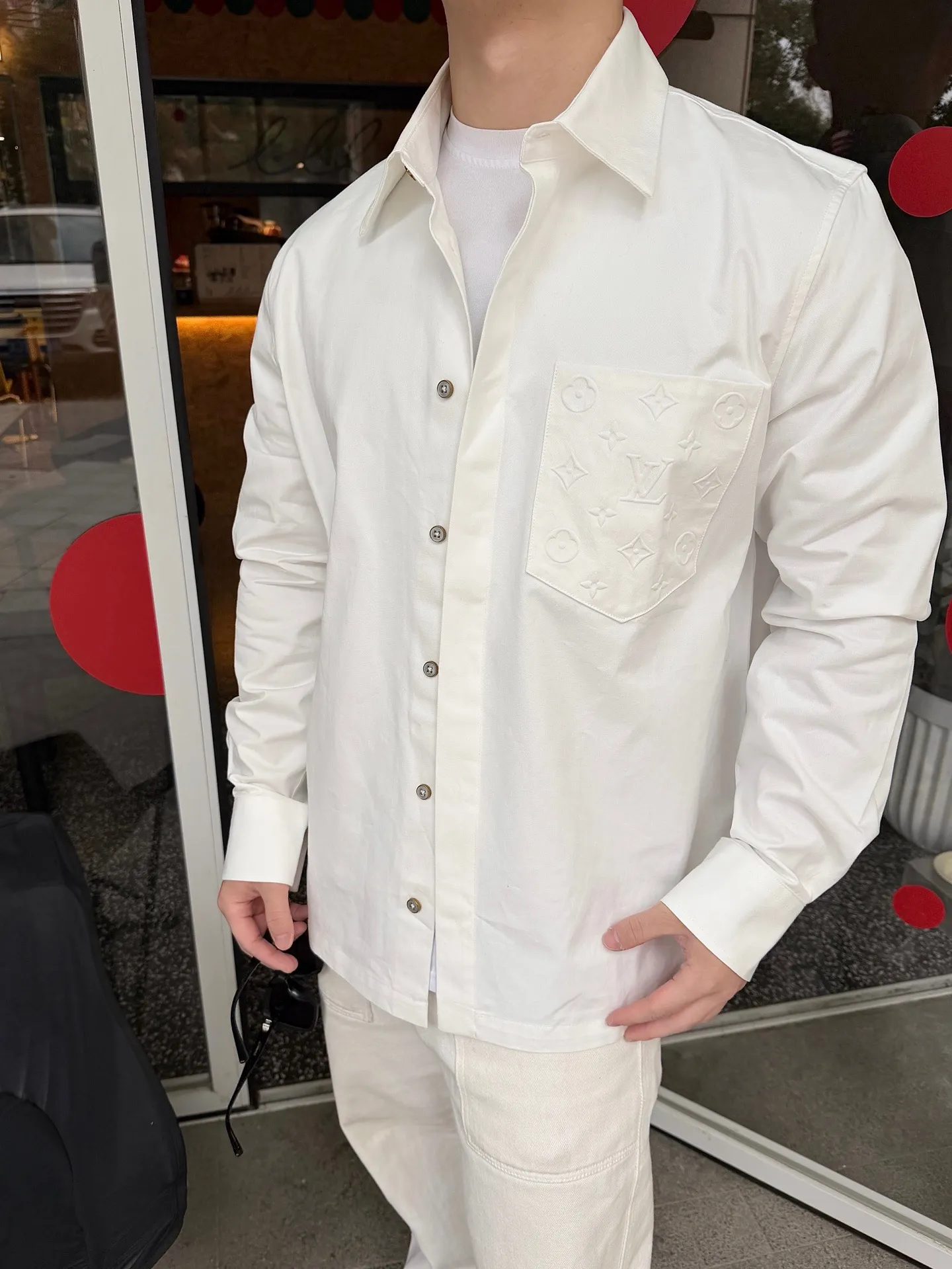 Louis Vuitton/Louis Vuitton 26ss pocket old flower embossed shirt
